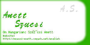 anett szucsi business card